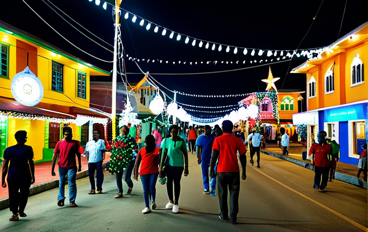 트리니다드 토바고 크리스마스 축제 - Lights of Divali Nagar at Christmas**
"A vibrant and colorful scene of Divali Nagar transformed for...